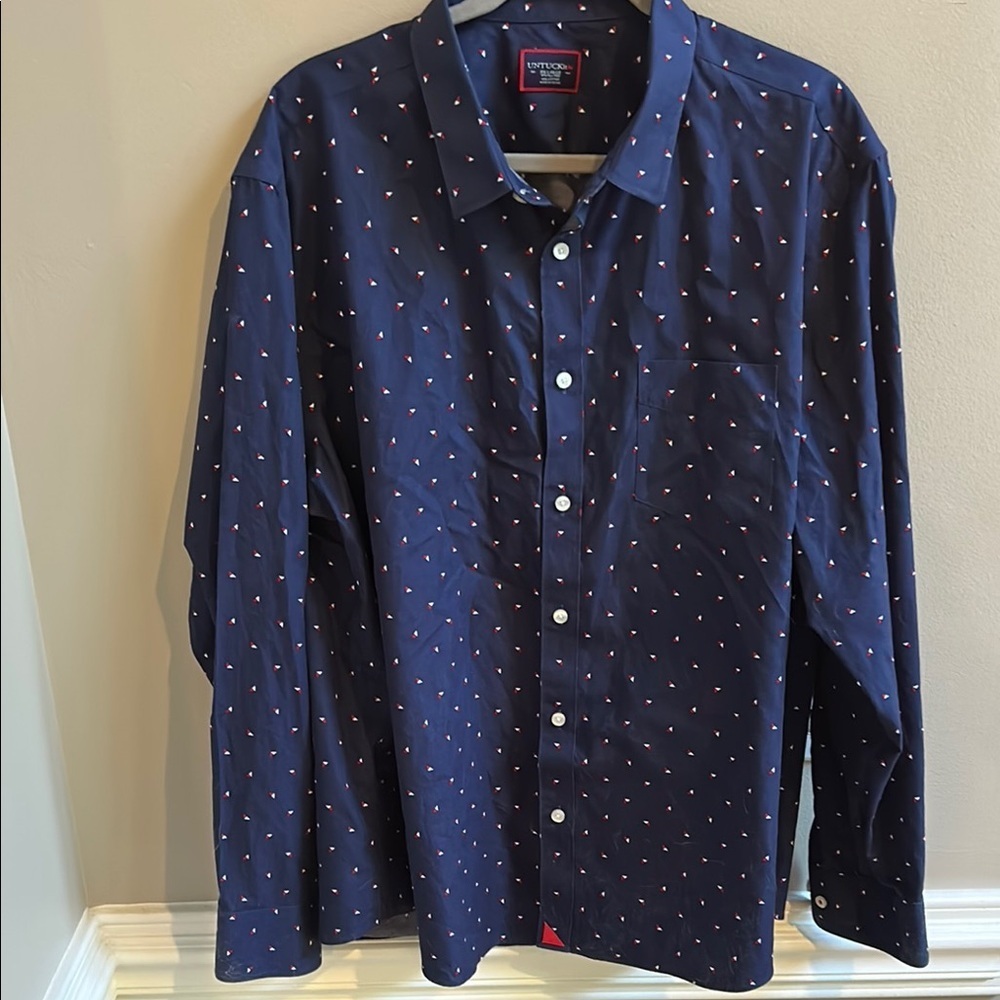 UNTUCKit Decoy Long Sleeve Shirt Navy Size XXL